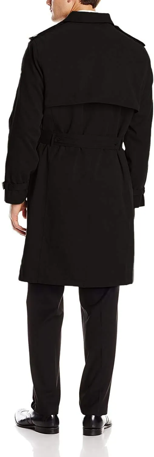 Adam Baker Men's Single & Double Breasted Belted Trench Coat Classic All Year Round Twill Raincoat