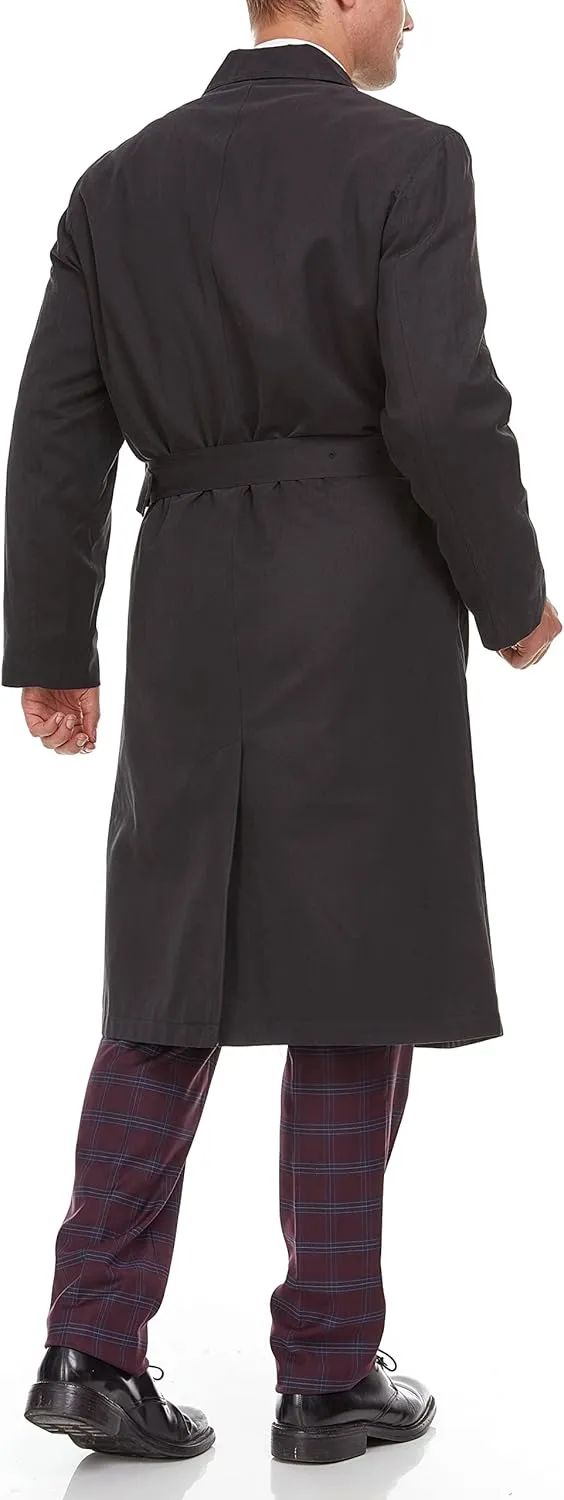 Adam Baker Men's Single & Double Breasted Belted Trench Coat Classic All Year Round Twill Raincoat