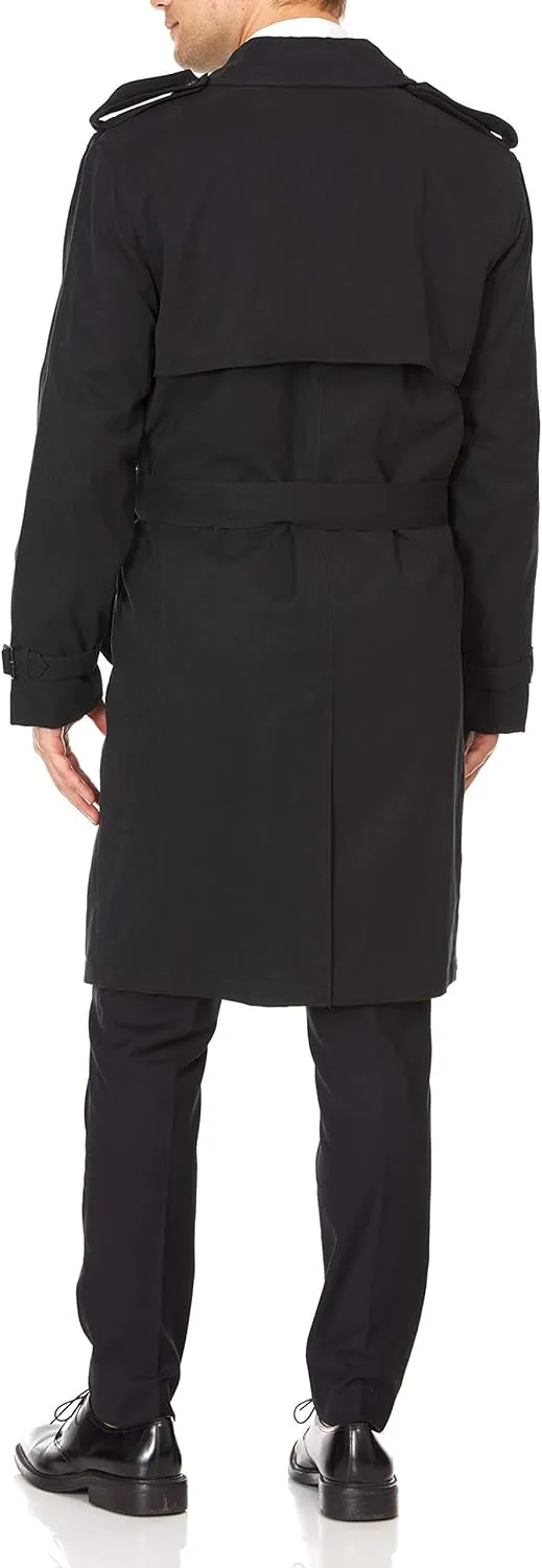 Adam Baker Men's Single & Double Breasted Belted Trench Coat Classic All Year Round Twill Raincoat