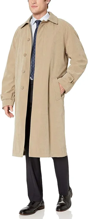 Adam Baker Men's Single Breasted Breasted Full Length Trench Coat All Year Round Raincoat