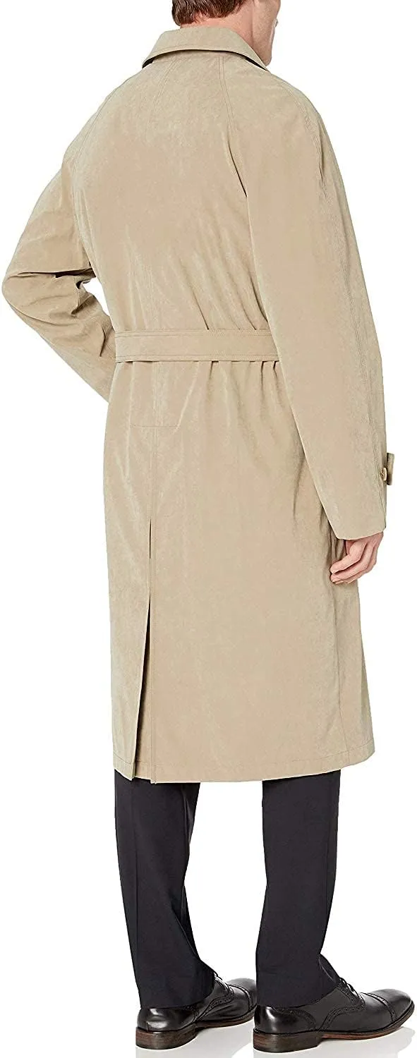 Adam Baker Men's Single Breasted Breasted Full Length Trench Coat All Year Round Raincoat