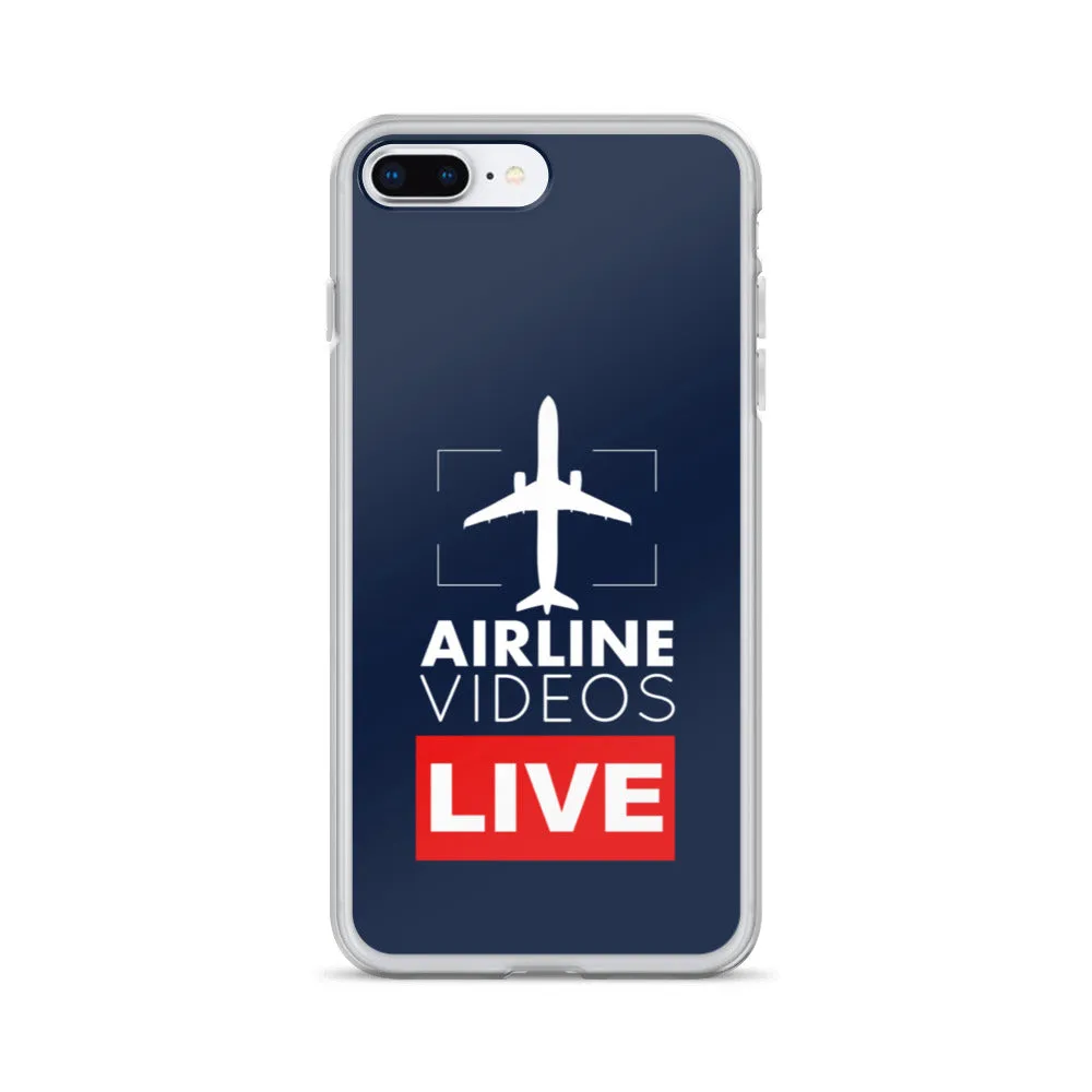 AIRLINE VIDEOS LIVE (NAVY) iPhone Case