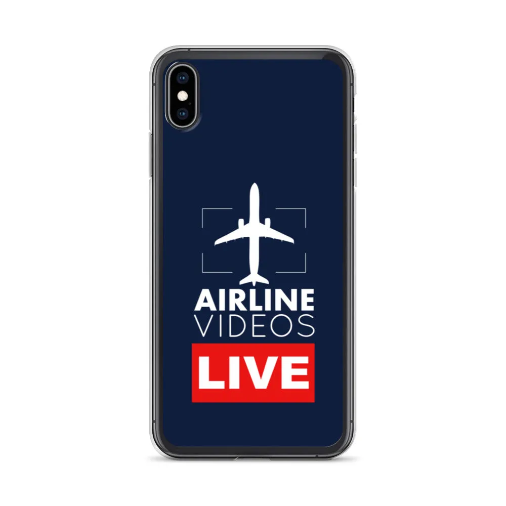 AIRLINE VIDEOS LIVE (NAVY) iPhone Case