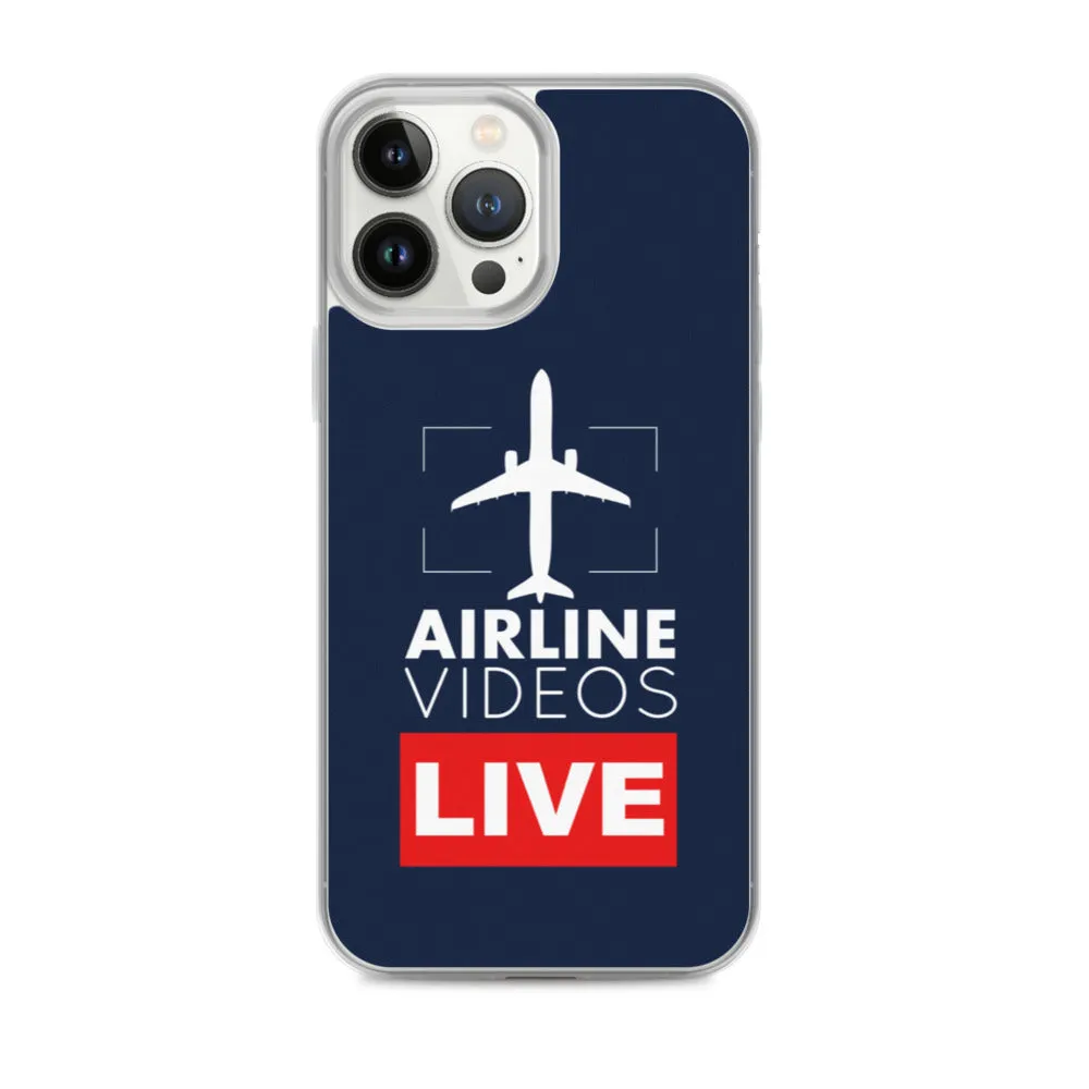 AIRLINE VIDEOS LIVE (NAVY) iPhone Case