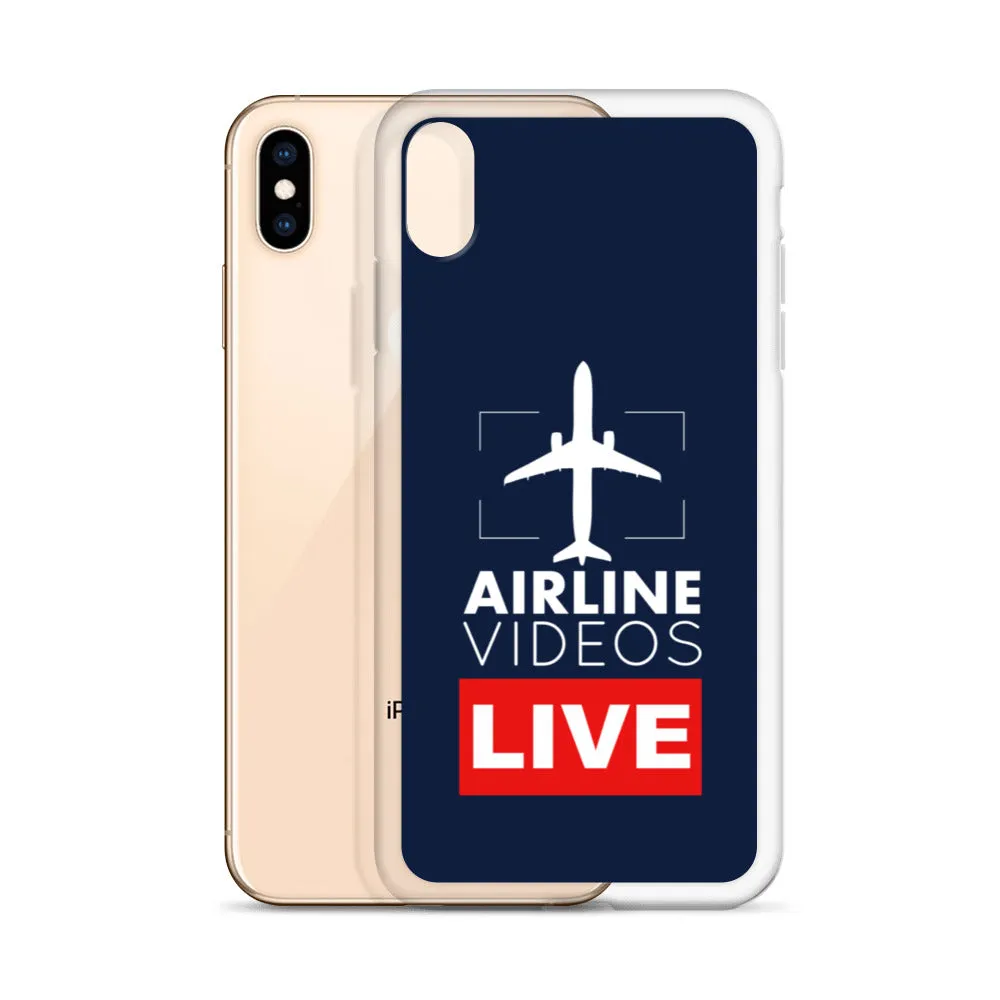 AIRLINE VIDEOS LIVE (NAVY) iPhone Case