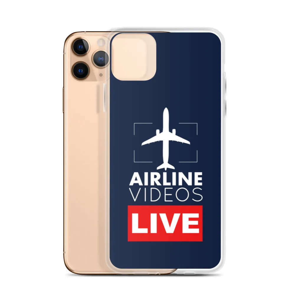 AIRLINE VIDEOS LIVE (NAVY) iPhone Case