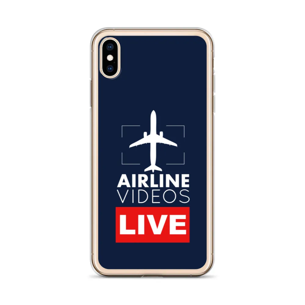 AIRLINE VIDEOS LIVE (NAVY) iPhone Case