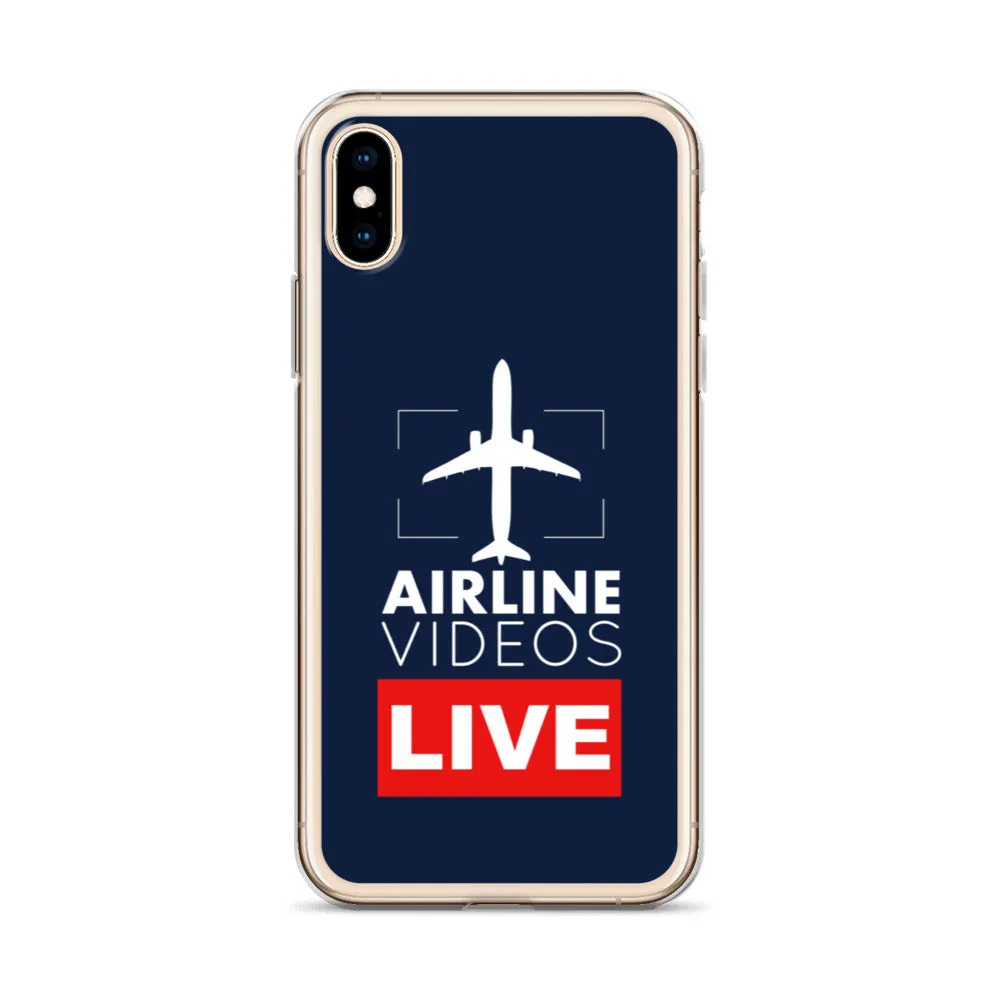 AIRLINE VIDEOS LIVE (NAVY) iPhone Case