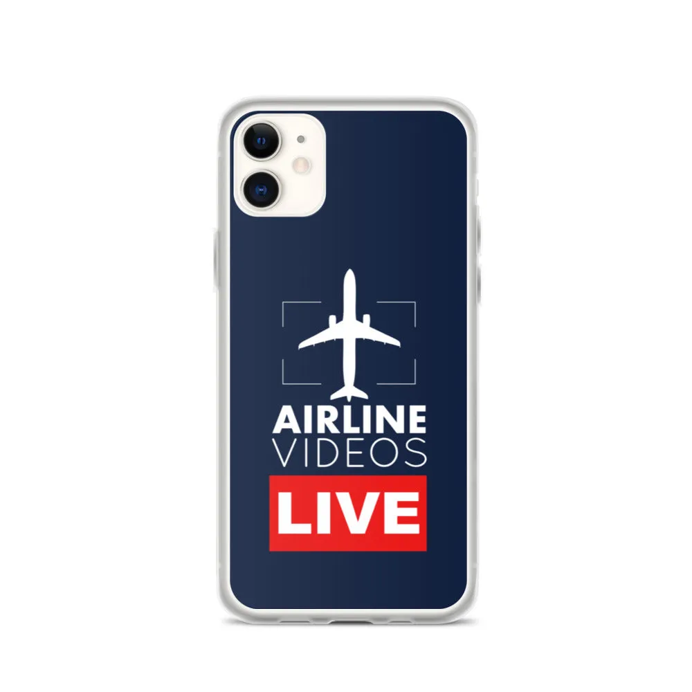 AIRLINE VIDEOS LIVE (NAVY) iPhone Case