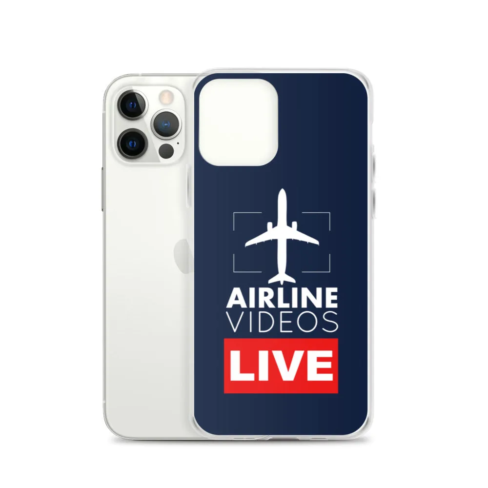 AIRLINE VIDEOS LIVE (NAVY) iPhone Case