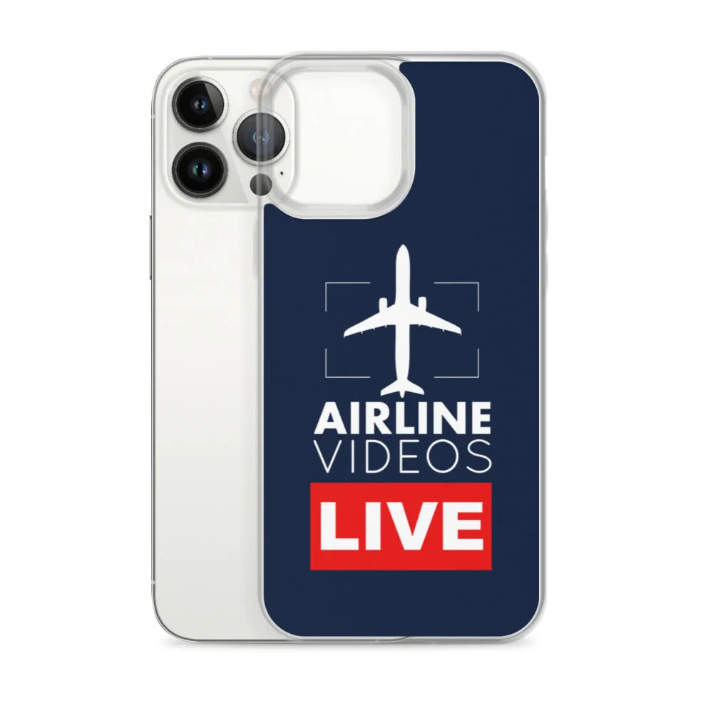 AIRLINE VIDEOS LIVE (NAVY) iPhone Case