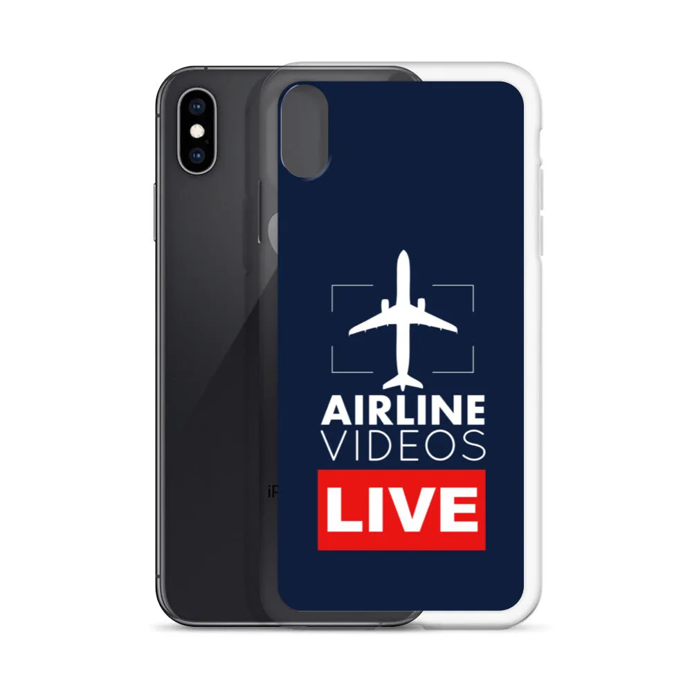 AIRLINE VIDEOS LIVE (NAVY) iPhone Case