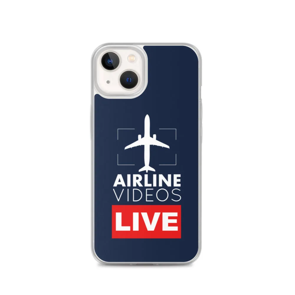 AIRLINE VIDEOS LIVE (NAVY) iPhone Case
