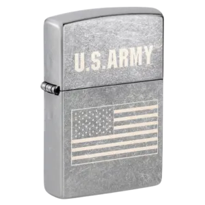 Army US Flag Street Chrome Laser Engraved Zippo