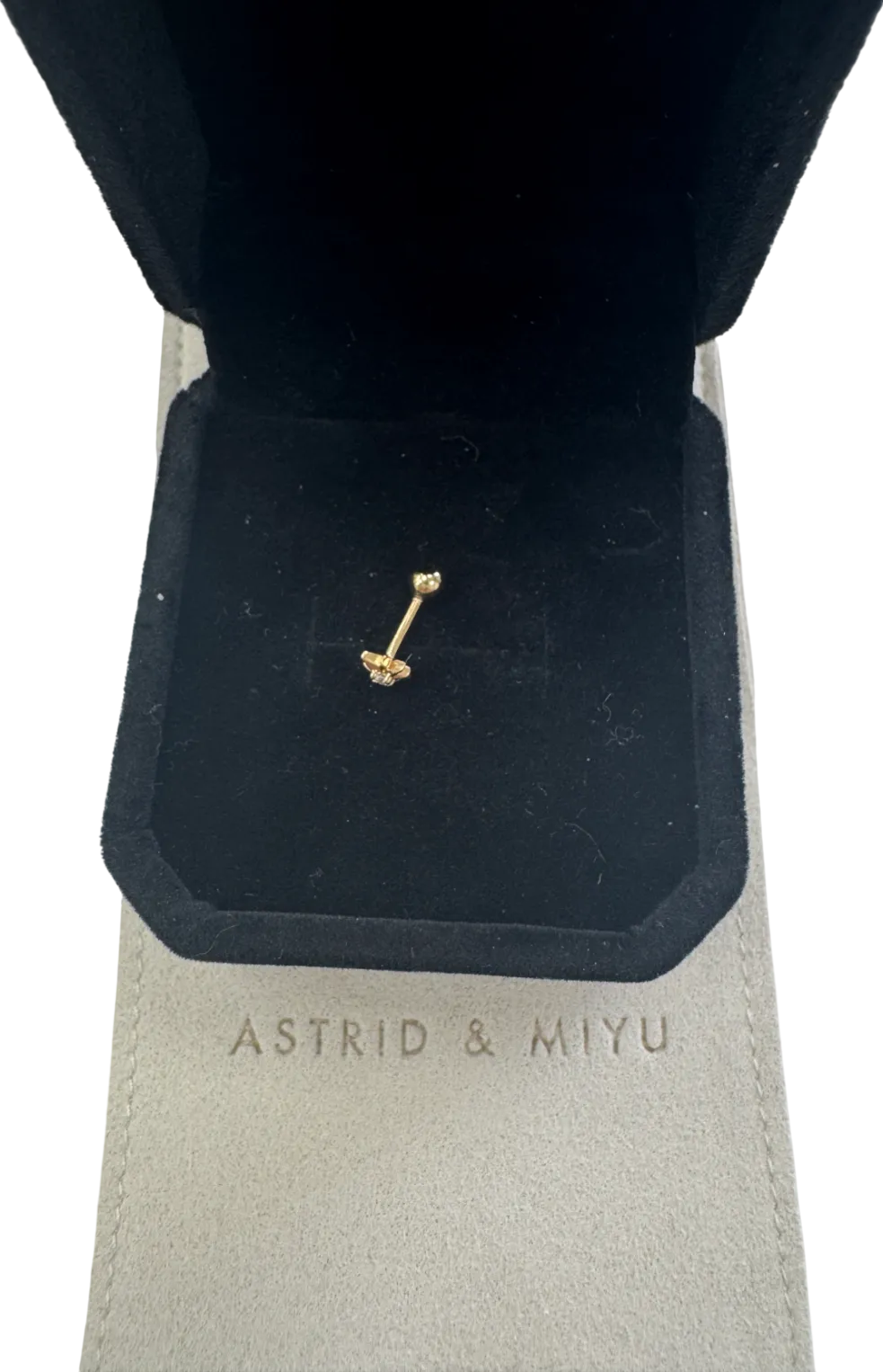 Astrid & Miyu Yellow 18k Gold Plated Silver Celestial Star Piercing Stud With Crystal