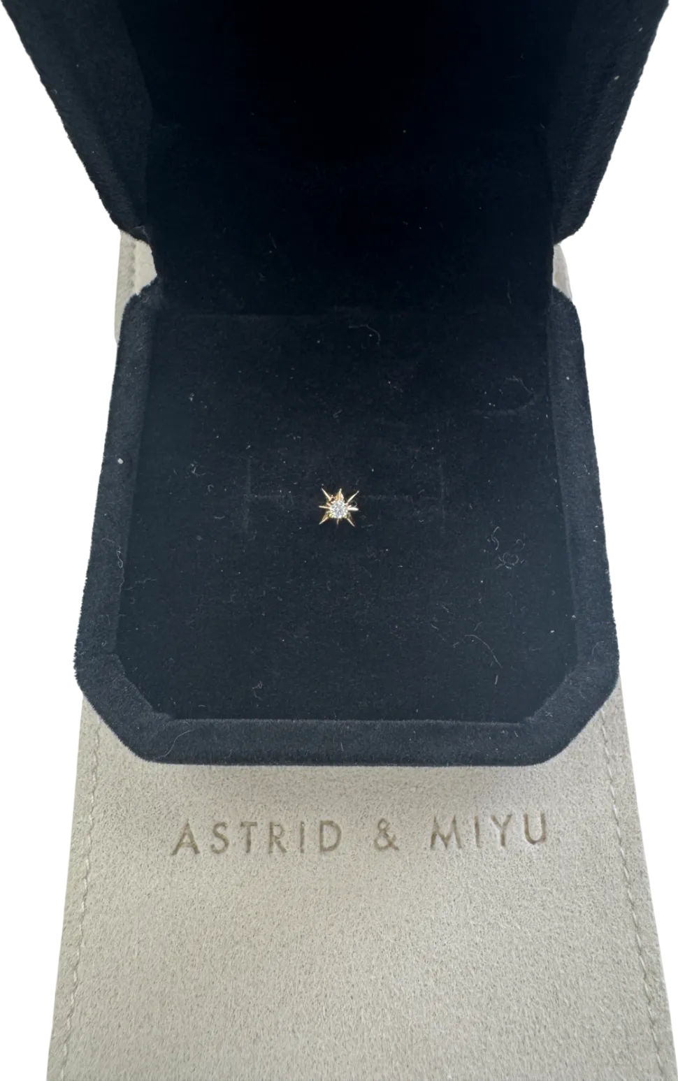 Astrid & Miyu Yellow 18k Gold Plated Silver Celestial Star Piercing Stud With Crystal