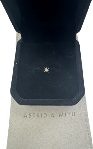 Astrid & Miyu Yellow 18k Gold Plated Silver Celestial Star Piercing Stud With Crystal