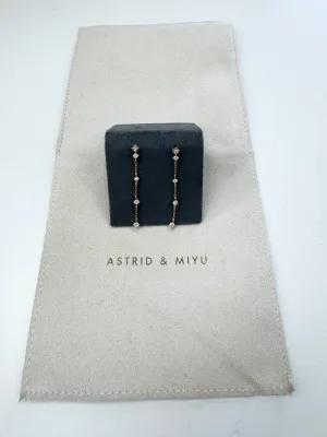 Astrid & Miyu Yellow 18k Gold Plated Silver Crystal Drop Earrings
