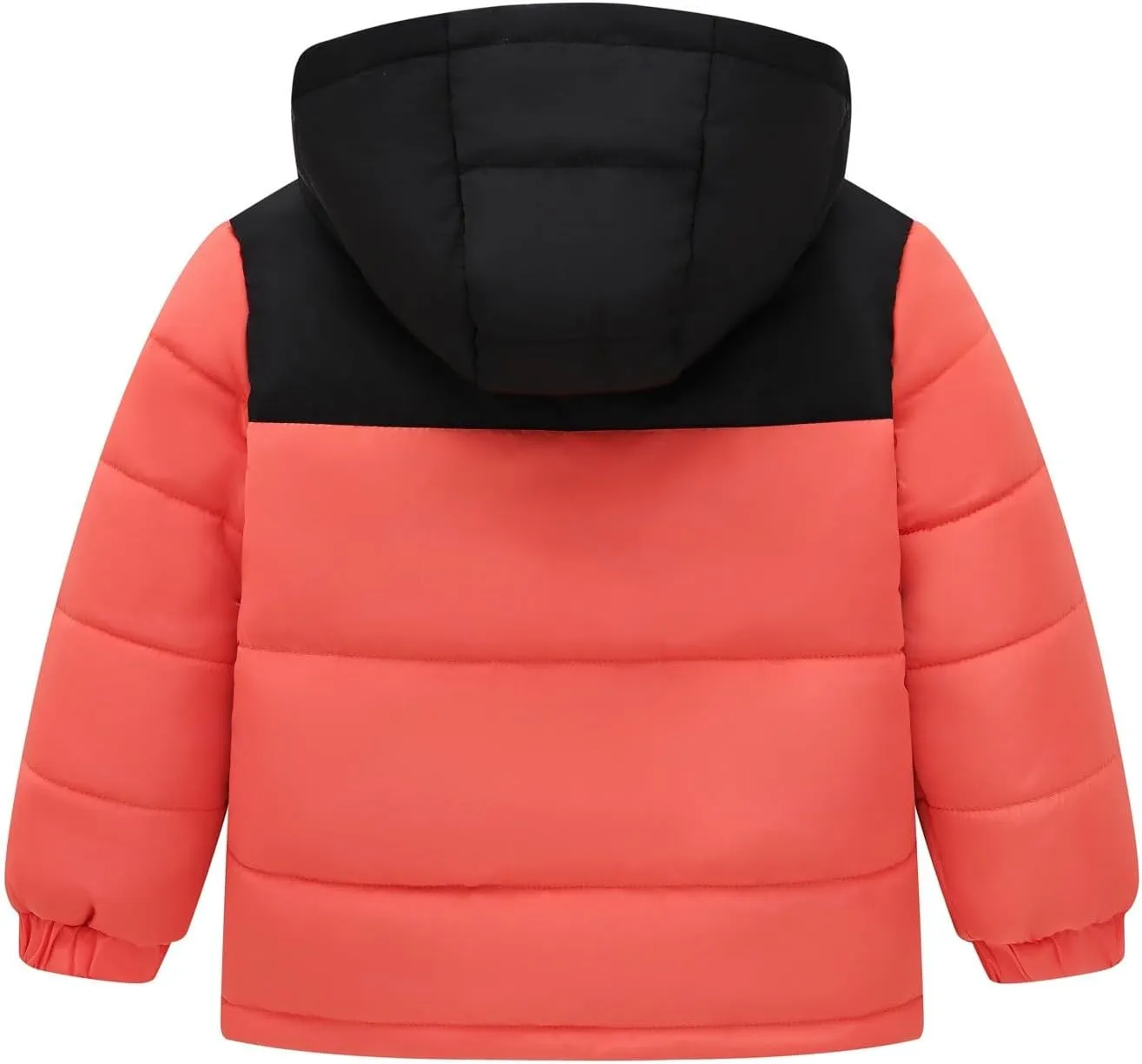 Boys Down Jacket Hood Thick Warm Winter Coat Parka Padded Color Block Outerwear Puffer Water-esistant Jacket
