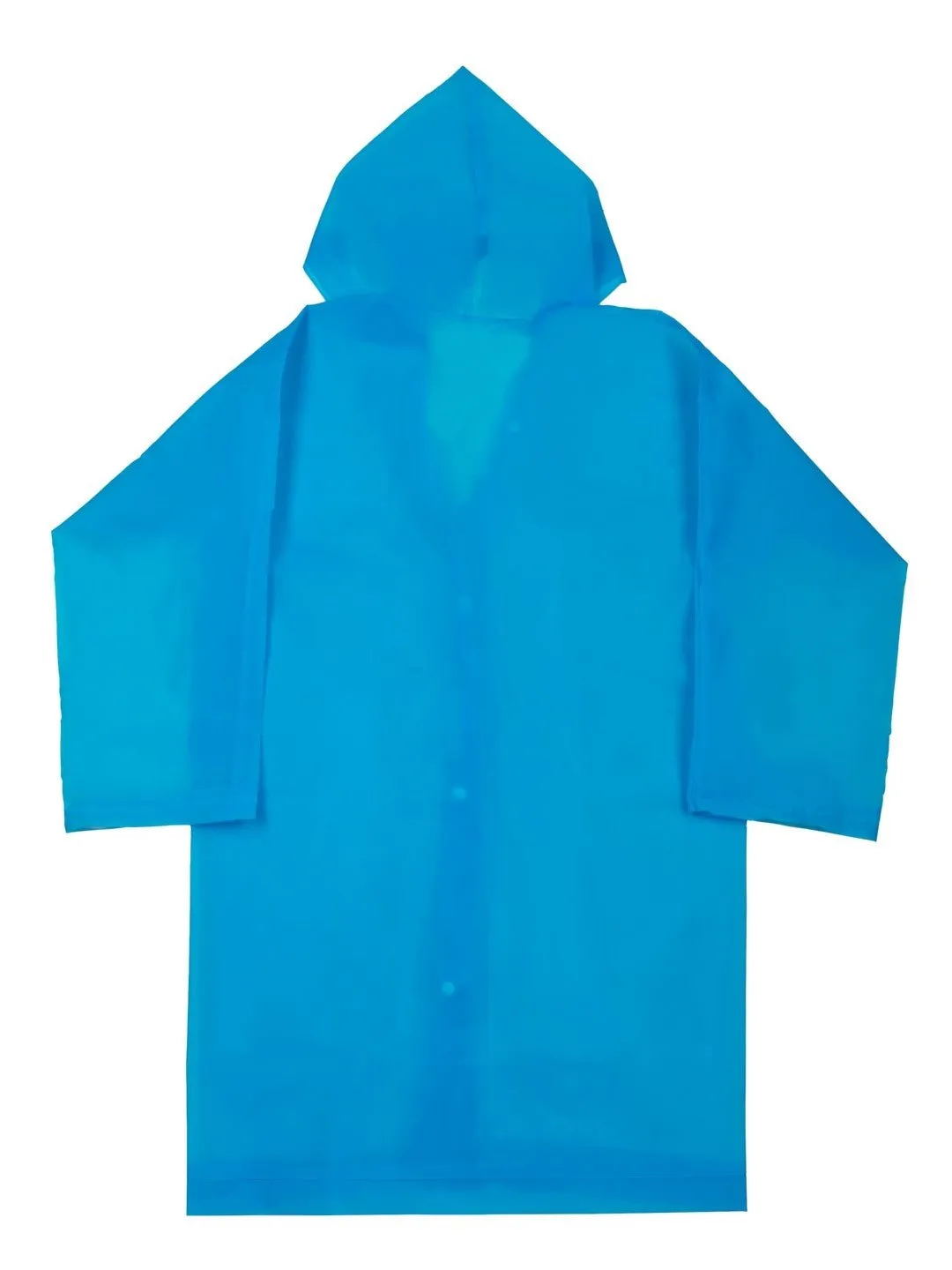 Classic Solid Blue Waterproof Raincoat for Boys with Hood