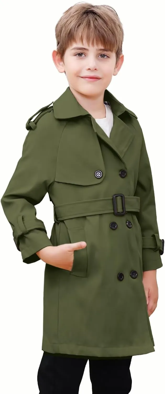 Cromoncent Kids Rain Jacket, Raincoats Lightweight Waterproof Trench Coat for Boys Girls