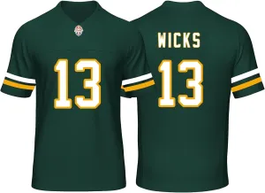 Custom Mens/Youth Football Stitched T-Shirt for Sports Fan Green/White No Brand/Logos
