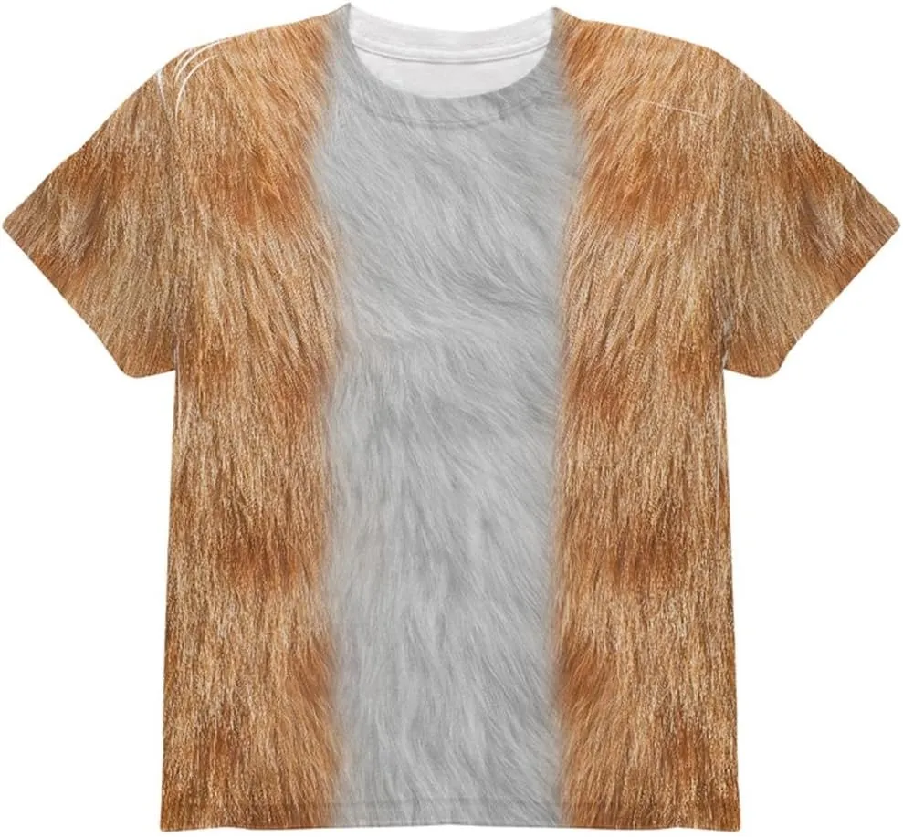 Halloween Orange Cat Costume All Over Youth T Shirt