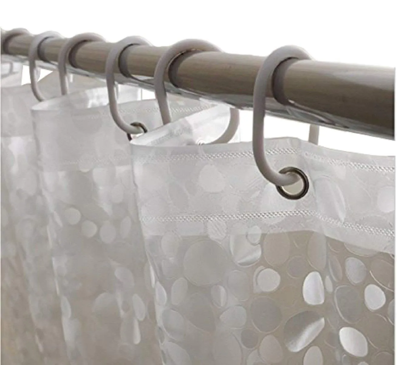 Heart Home CTHH06441 Coin Design PVC AC Shower Curtain 8 Feet (Transparent, Standard) 2 Pieces