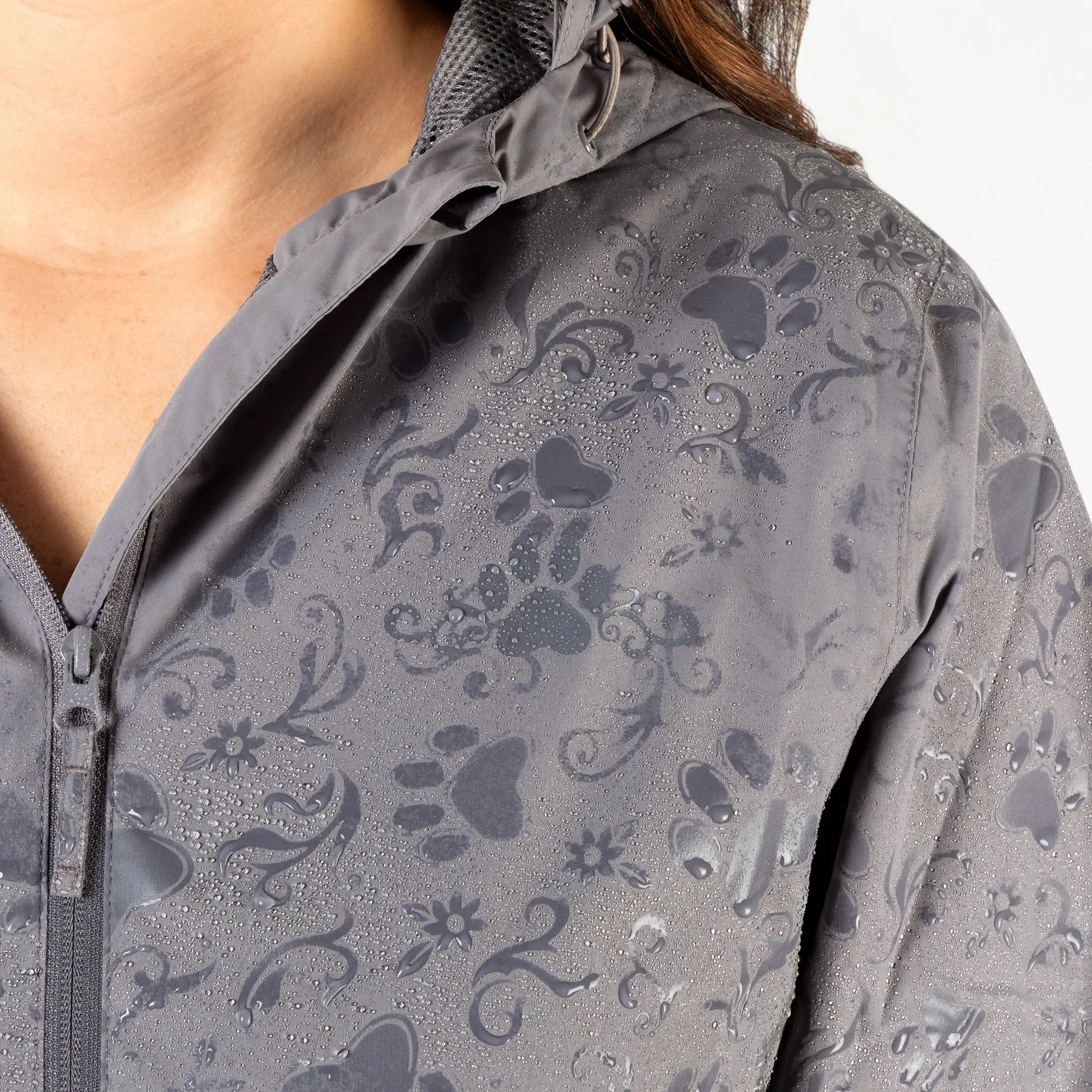 Magical Print Paw Print Rain Jacket