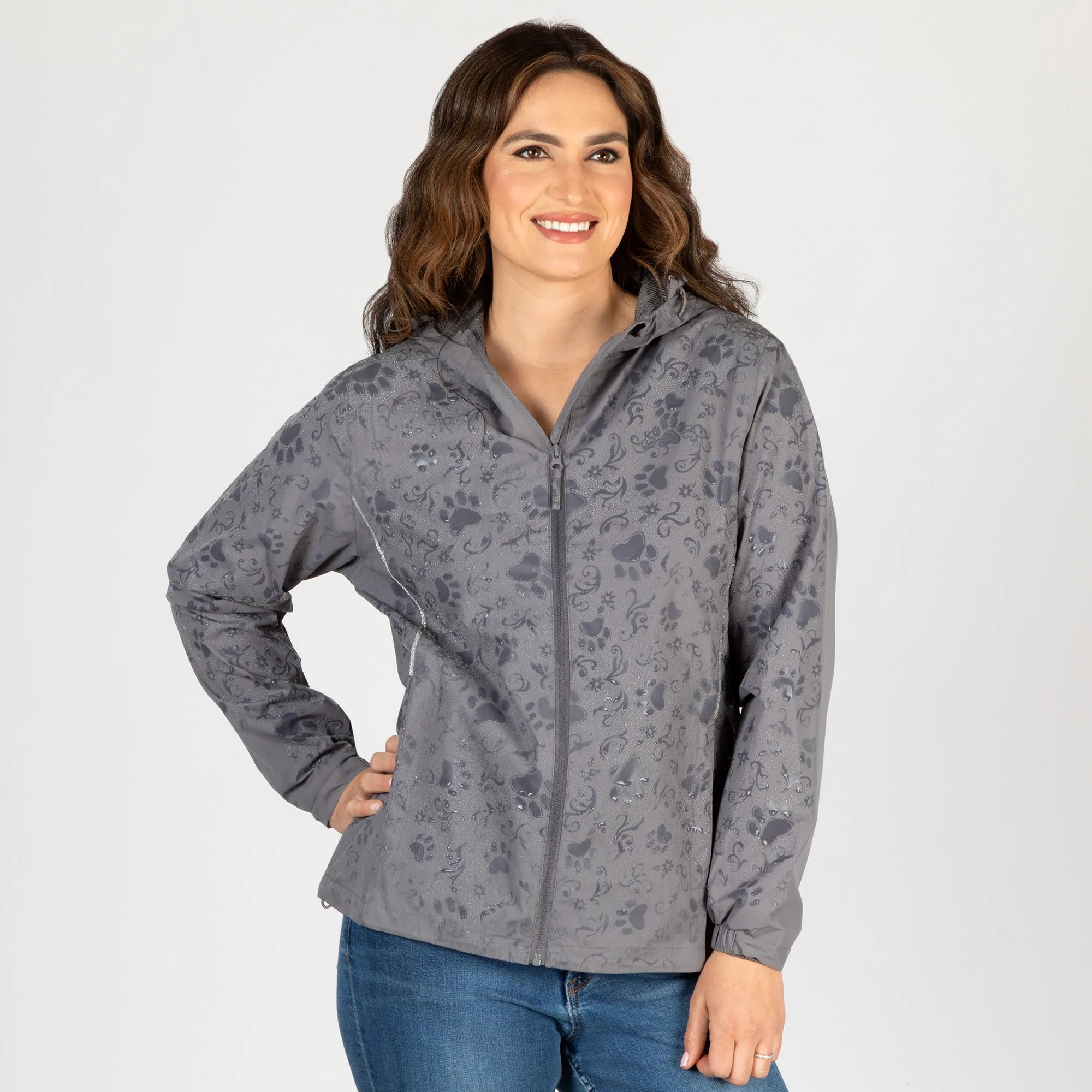 Magical Print Paw Print Rain Jacket