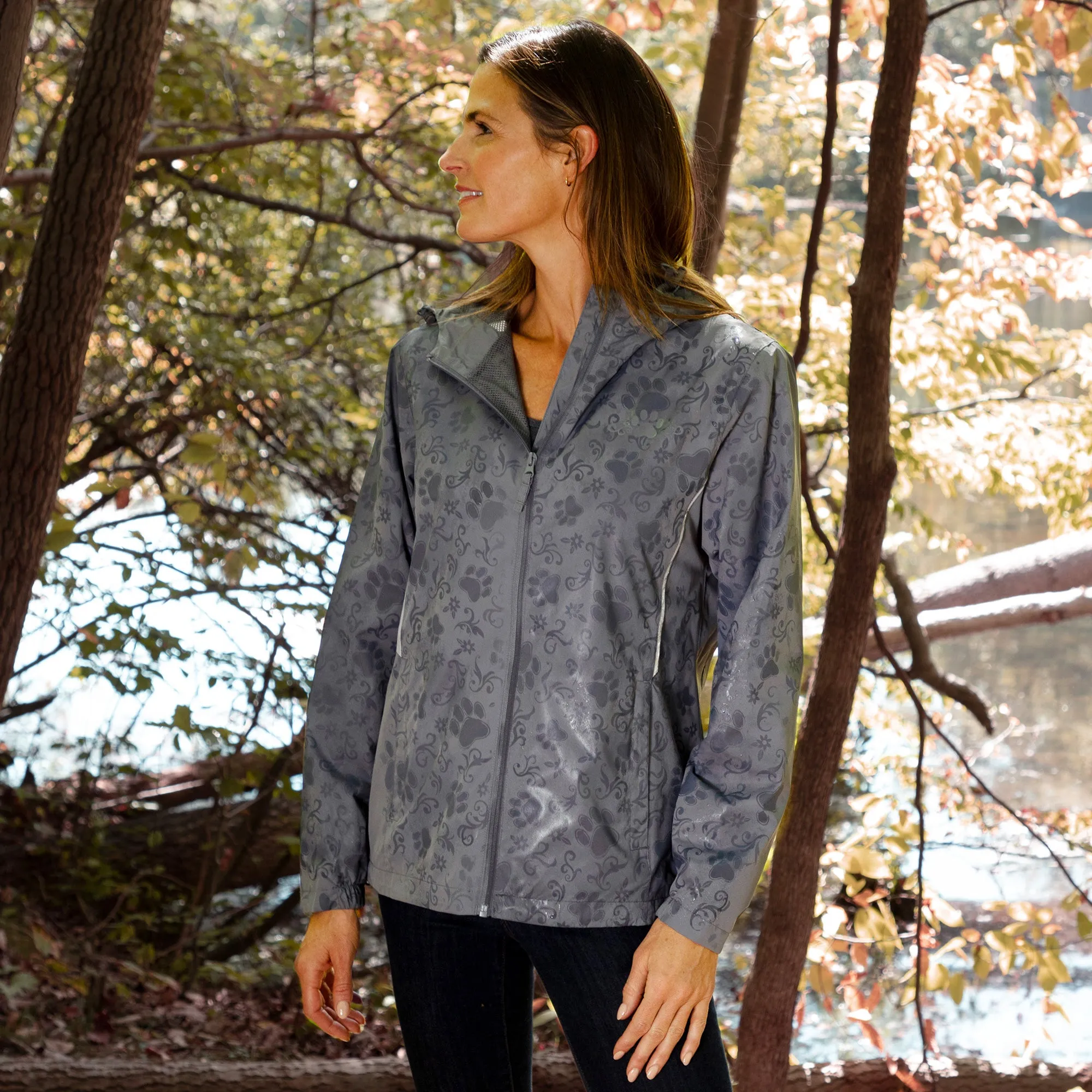 Magical Print Paw Print Rain Jacket