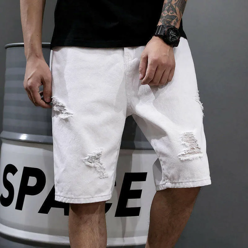 Men Fashion Baggy Cargo Jean Shorts