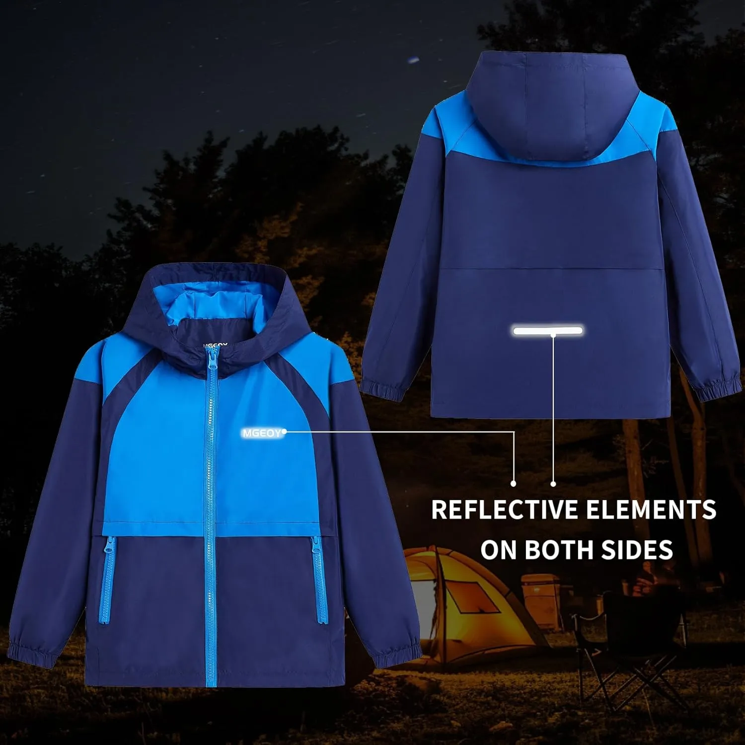 MGEOY Kids Rain Jackets Waterproof with Hood Lightweight Rain Coats for Girls Boys