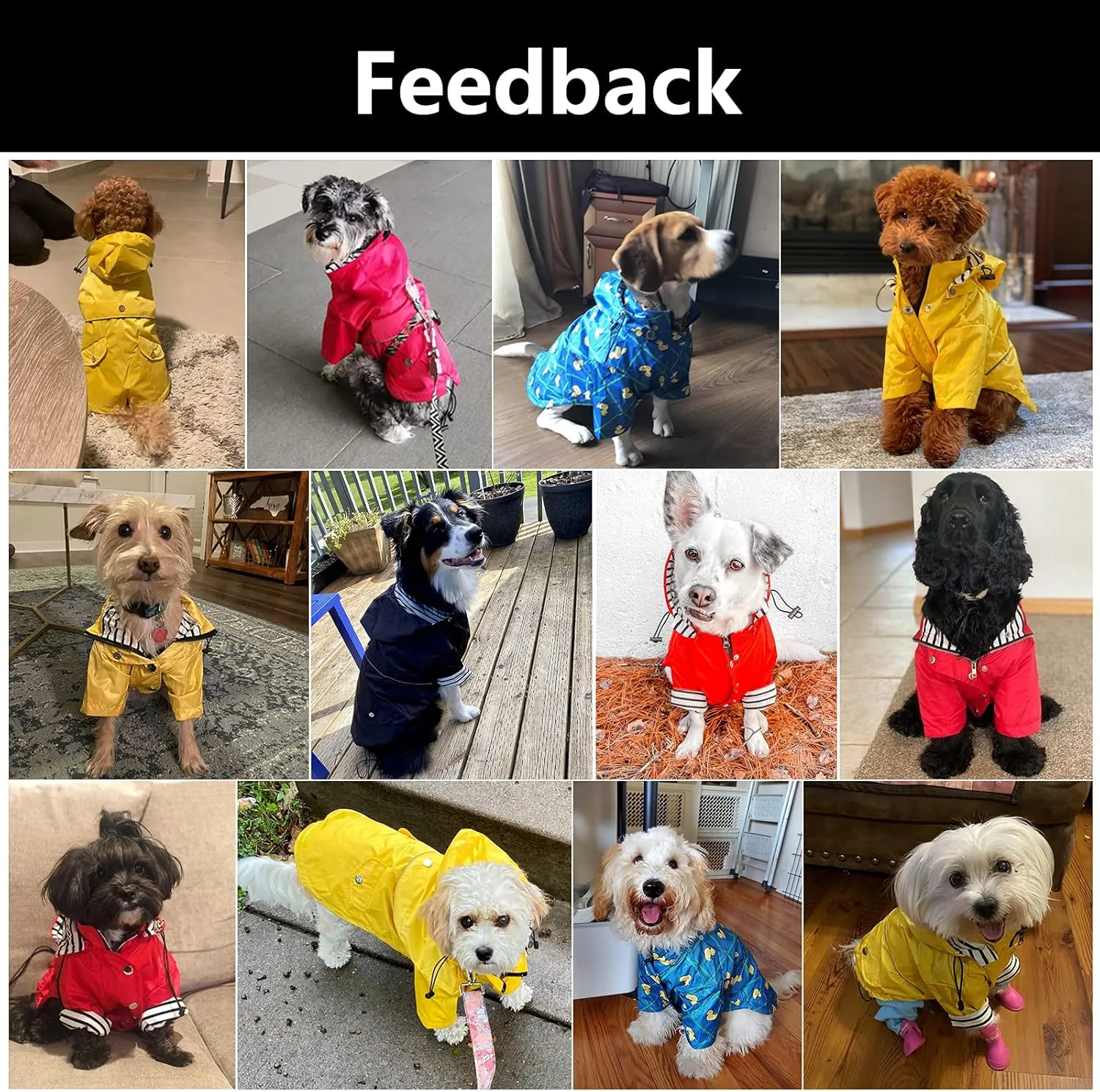 Morezi Dog Zip Up Raincoat with Reflective Buttons, Rain/Water Resistant, Adjustable Drawstring, Removable Hood, Raincoats with Legs 8lbs to 80lbs Available - Dark Blue - Medium