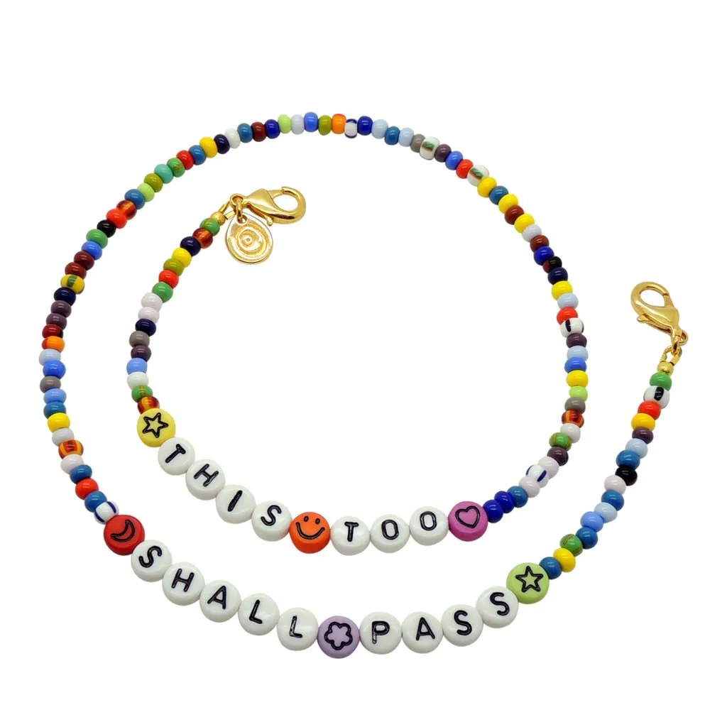Personalised Alphabet Lucky Charm Balagan Glass Bead Face Covering Chain