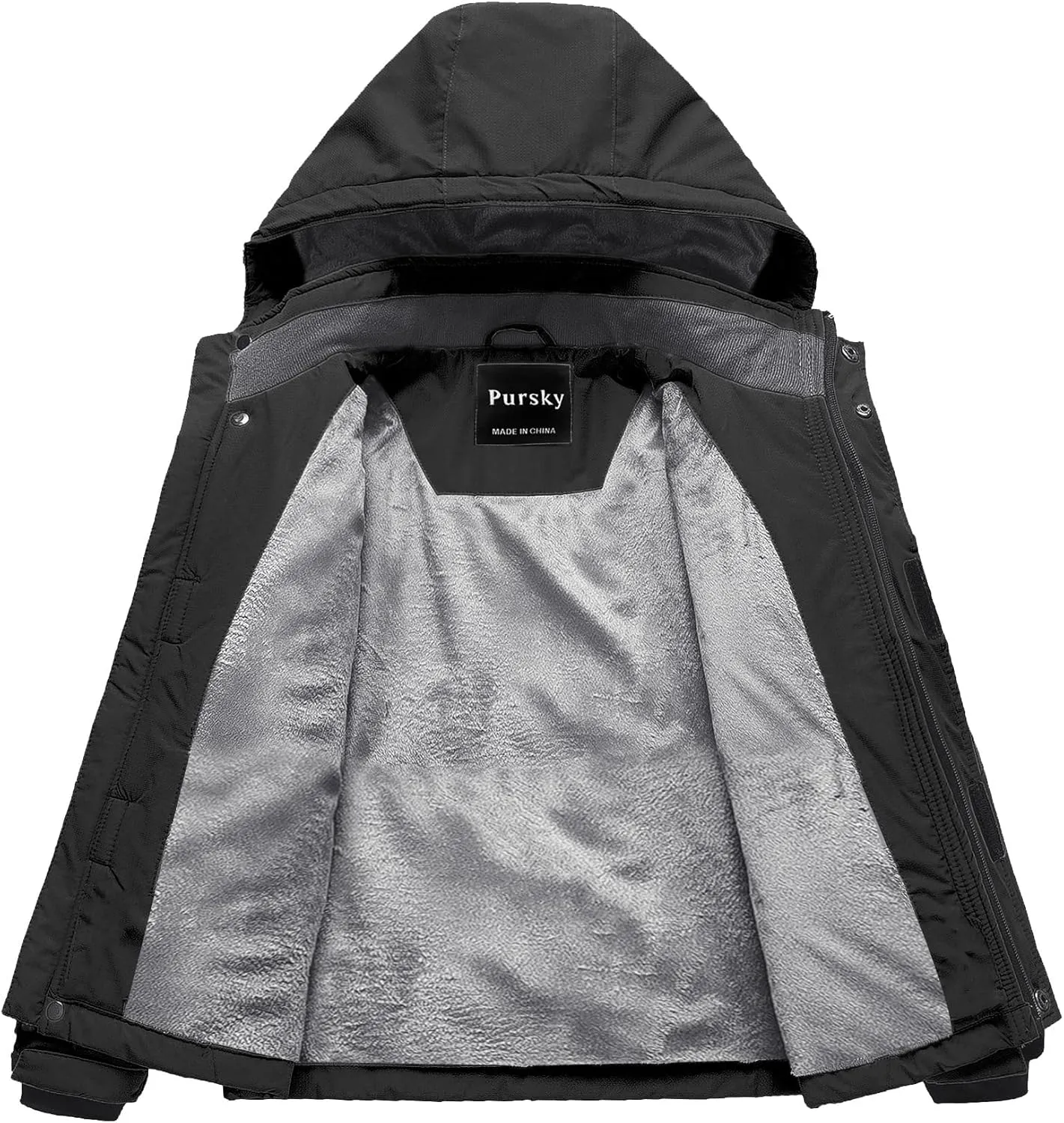 Pursky Boy's Waterproof Ski Jacket Kids Winter Snow Coats Fleece Raincoats Parka
