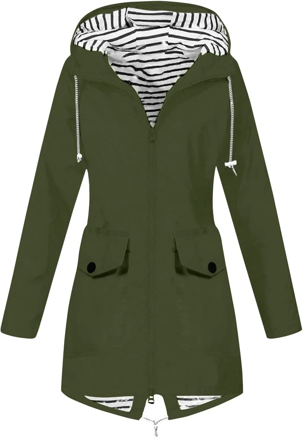 Raincoat Women Waterproof Long Hooded Trench Coats 2024 Lined Windbreaker Casual Travel Jacket
