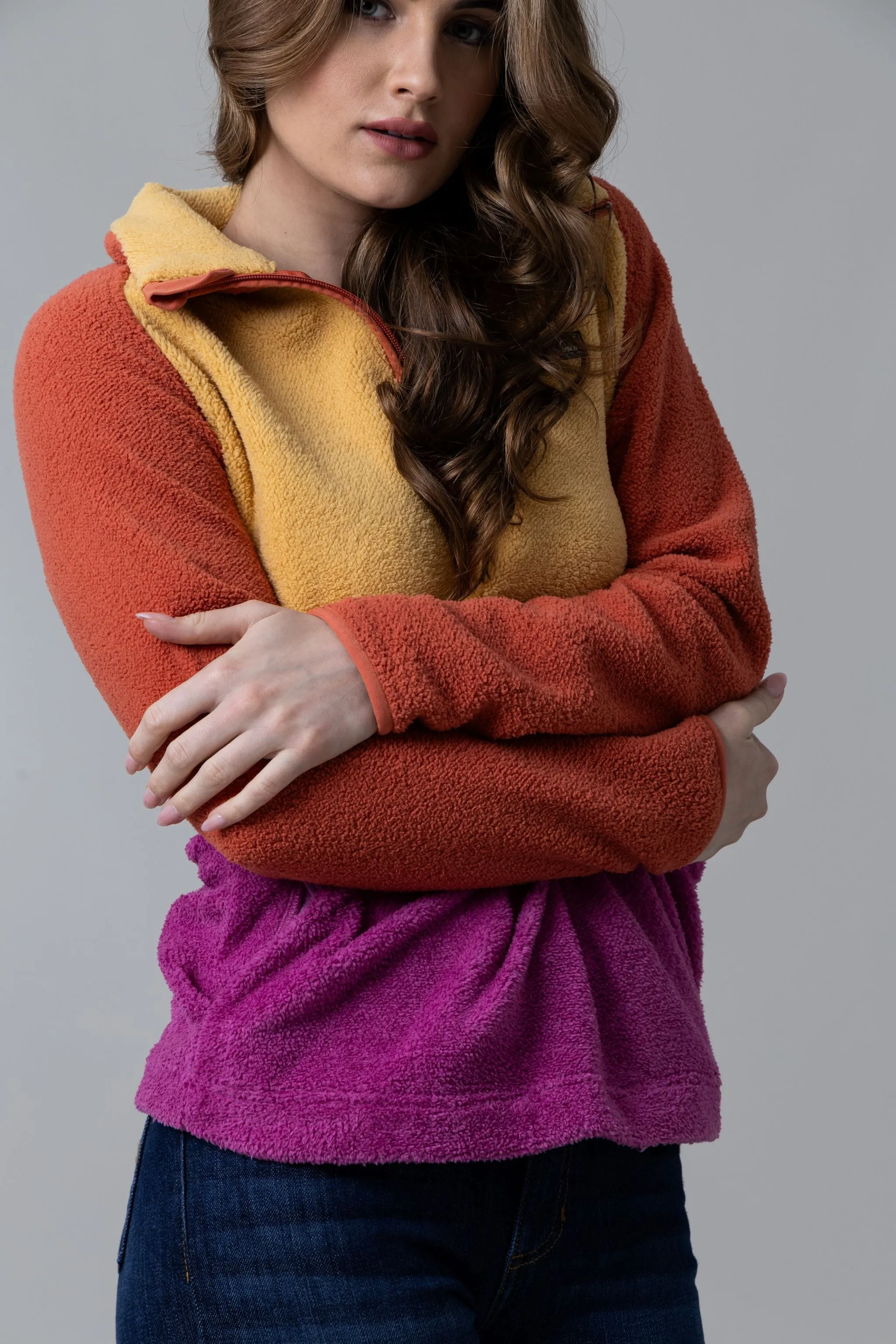 ROSWELL POLAR FLEECE-SWEATSHIRT-BURNT ORANGE