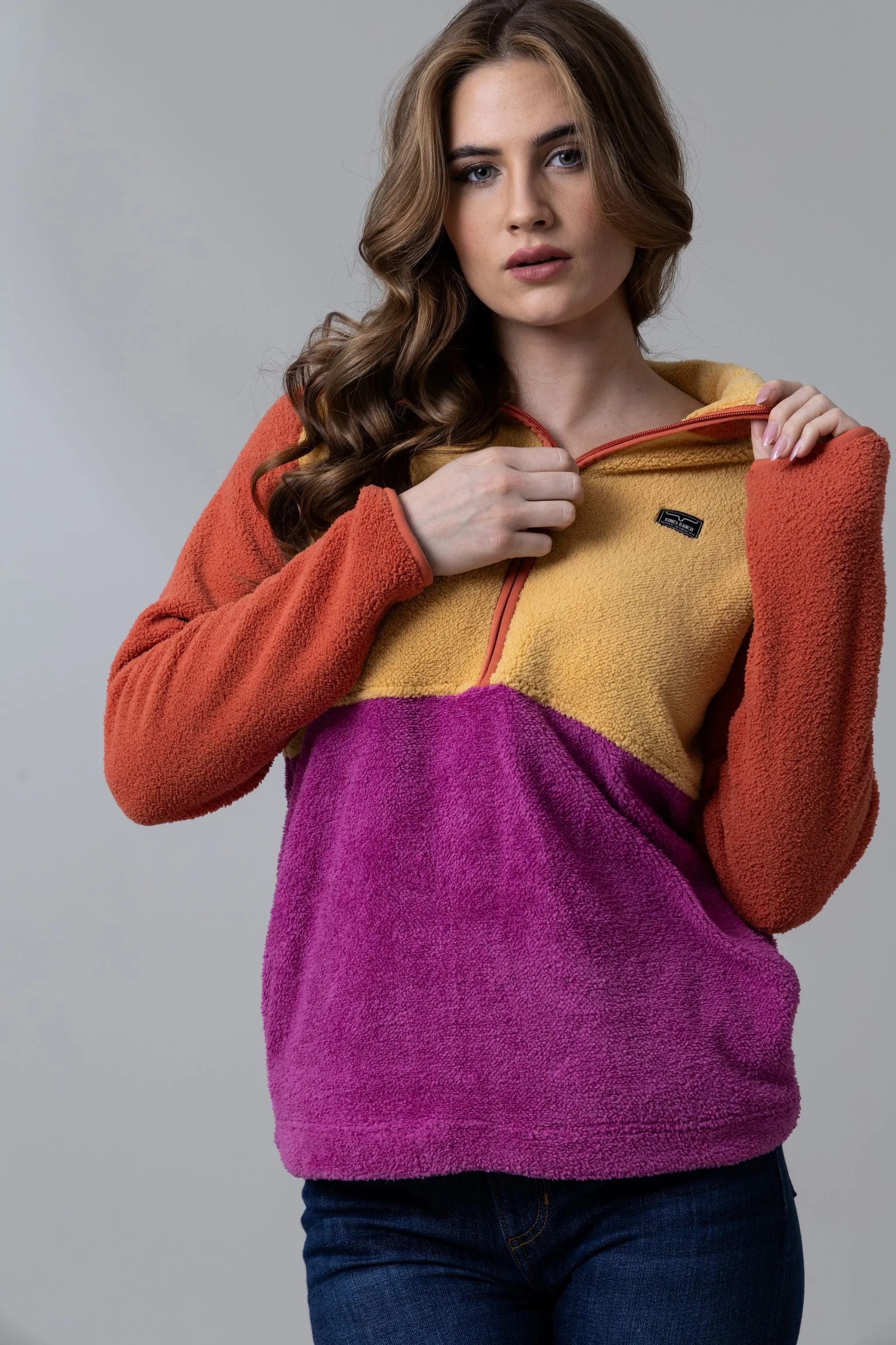 ROSWELL POLAR FLEECE-SWEATSHIRT-BURNT ORANGE