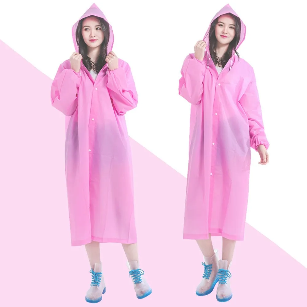 Sidiou Group Reusable Portable Raincoats for Adults EVA Travel Camping Walking Rain Jackets