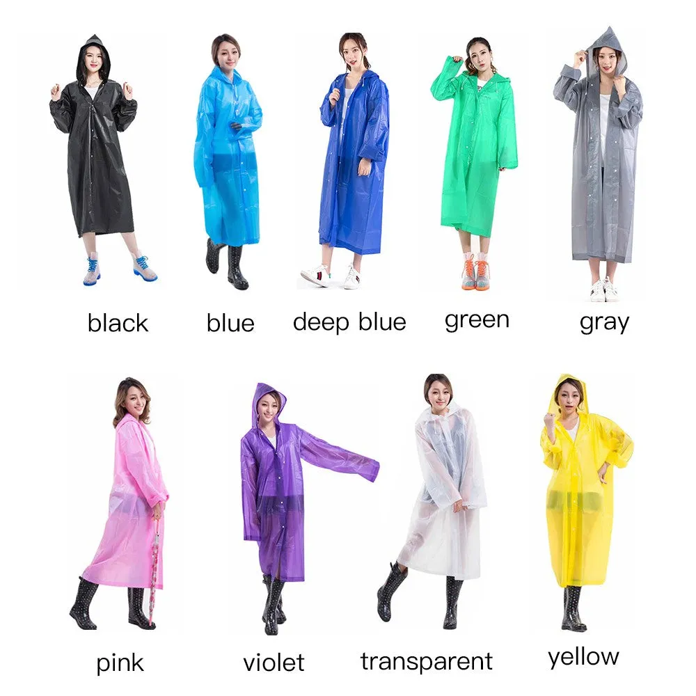 Sidiou Group Reusable Portable Raincoats for Adults EVA Travel Camping Walking Rain Jackets