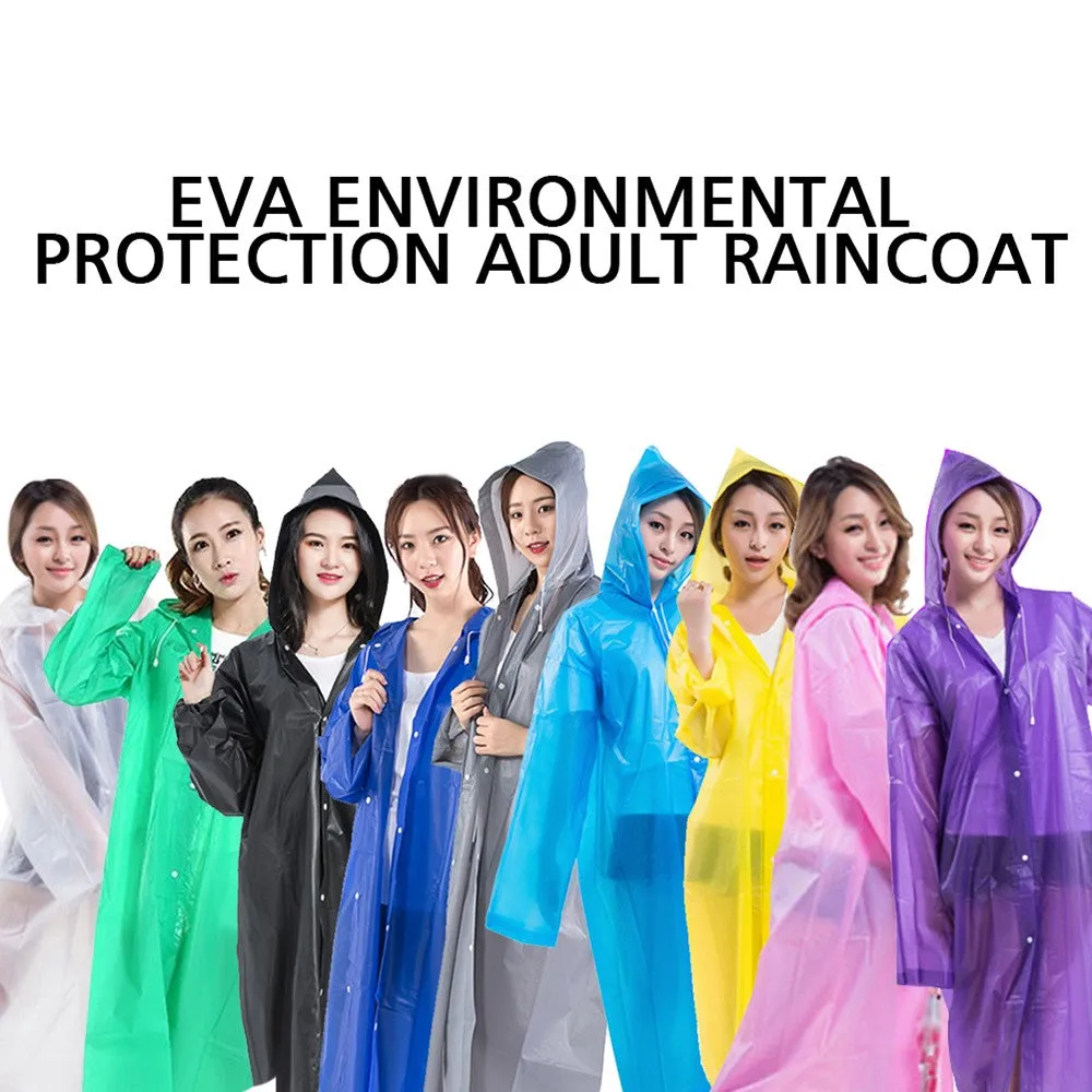 Sidiou Group Reusable Portable Raincoats for Adults EVA Travel Camping Walking Rain Jackets