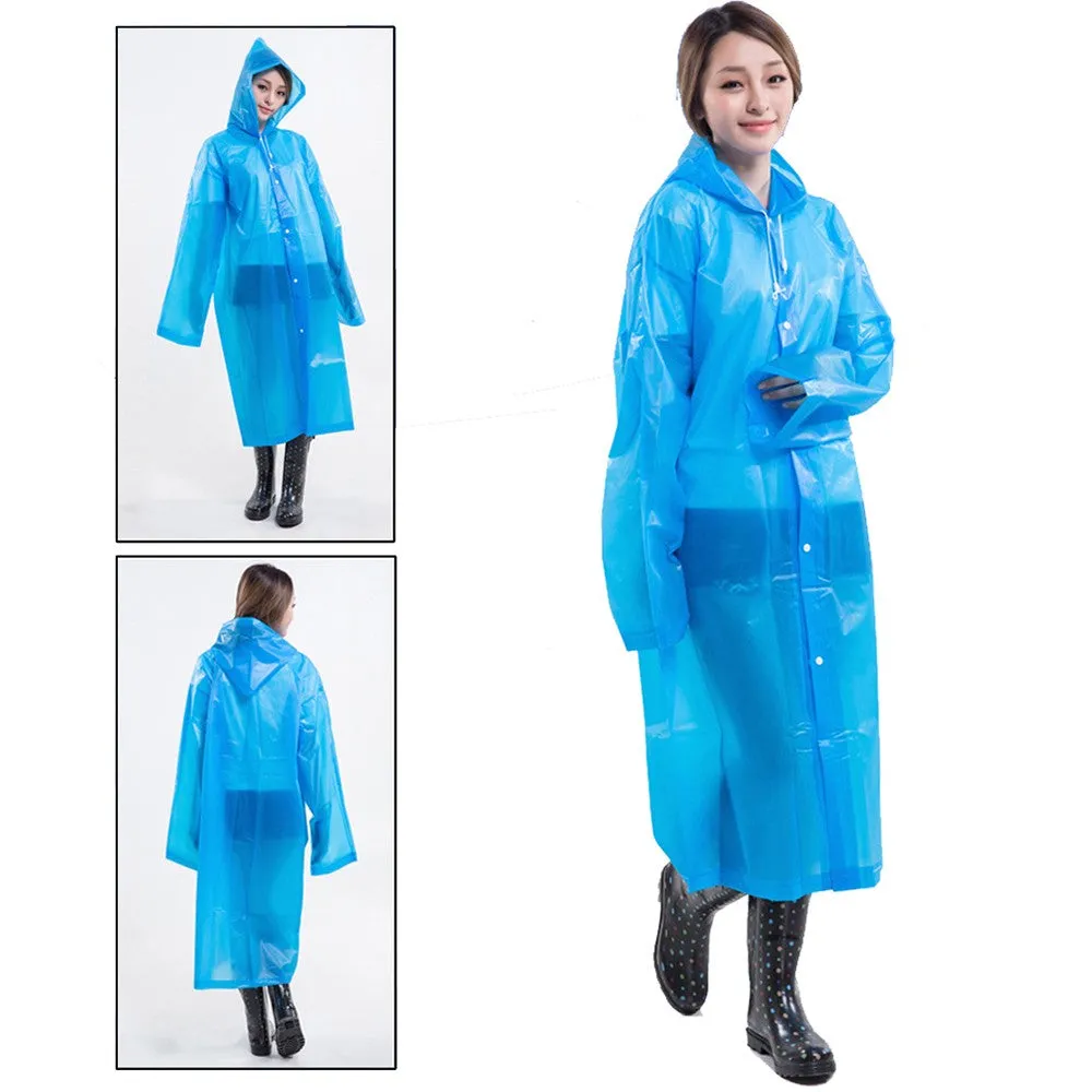 Sidiou Group Reusable Portable Raincoats for Adults EVA Travel Camping Walking Rain Jackets