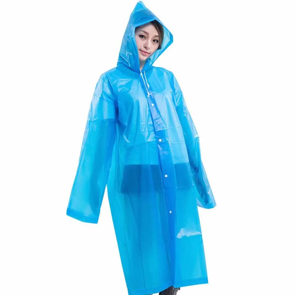 Sidiou Group Reusable Portable Raincoats for Adults EVA Travel Camping Walking Rain Jackets