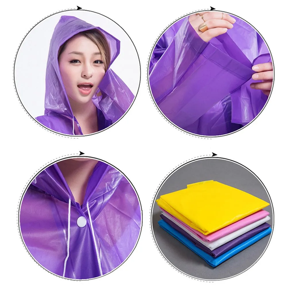 Sidiou Group Reusable Portable Raincoats for Adults EVA Travel Camping Walking Rain Jackets