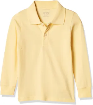 The Children's Place boys Long Sleeve Polo Shirt, New Yellow, 4T US