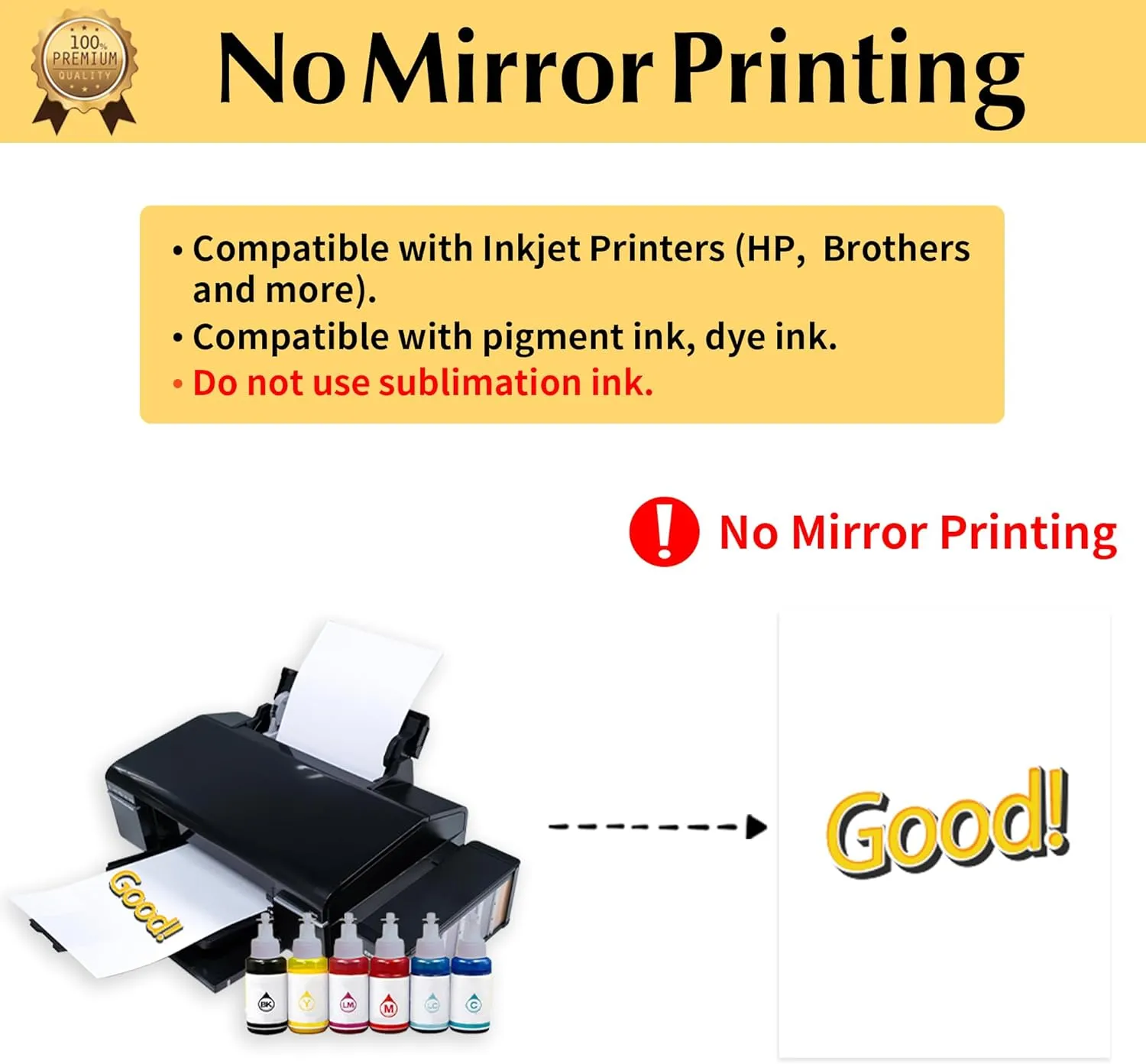 TransOurDream Tru-Heat Transfer Paper for Inkjet Printer (30 Sheets, 8.5x11") Printable Heat Transfer Vinyl for T Shirts Iron on Transfers for Dark Fabrics
