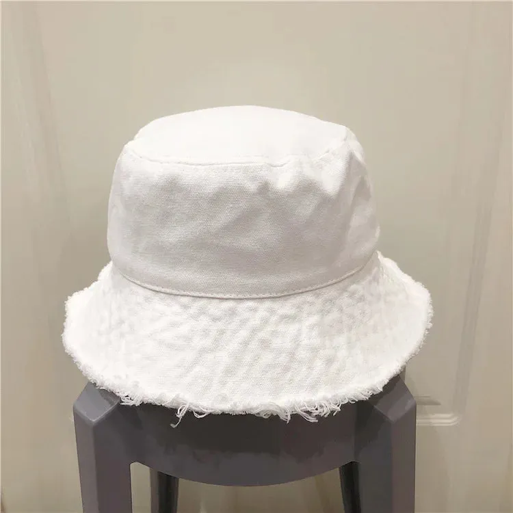 Washed Cotton Blank Plain Print Embroidery Fisherman Hats