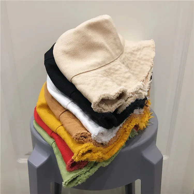 Washed Cotton Blank Plain Print Embroidery Fisherman Hats