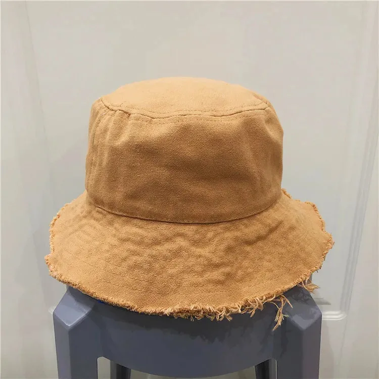 Washed Cotton Blank Plain Print Embroidery Fisherman Hats